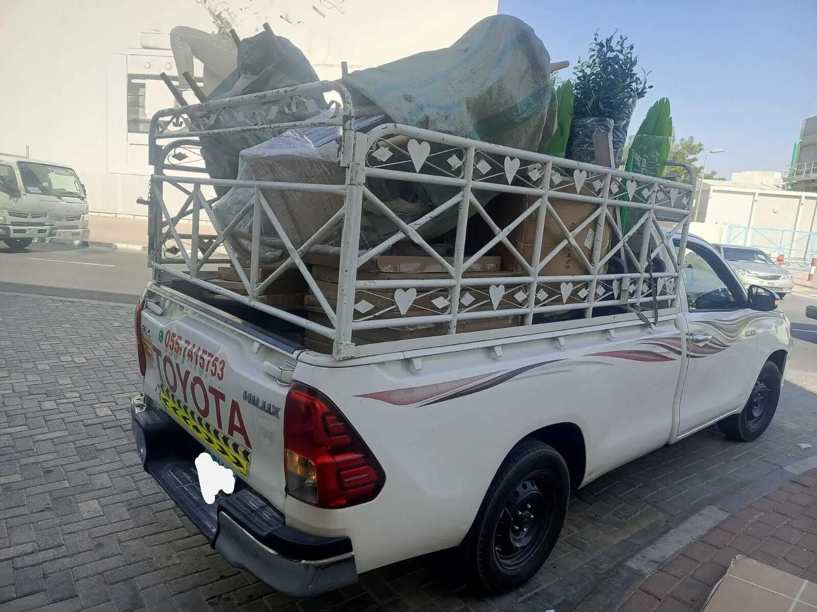 1 ton white pickup truck for rent in Dubai